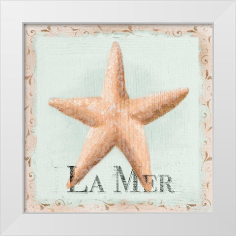 La Mer White Modern Wood Framed Art Print by Hakimipour, Tiffany