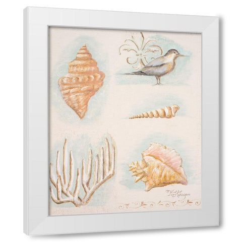 Sandy Shore II White Modern Wood Framed Art Print by Hakimipour, Tiffany