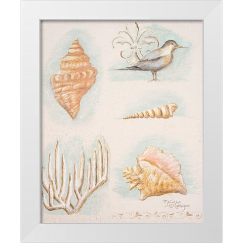 Sandy Shore II White Modern Wood Framed Art Print by Hakimipour, Tiffany