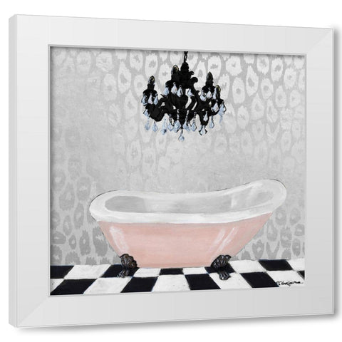 Rose Gold Bath II White Modern Wood Framed Art Print by Hakimipour, Tiffany