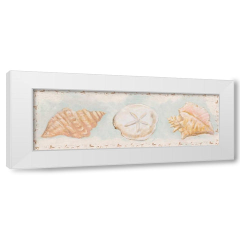 Sandy Shells II White Modern Wood Framed Art Print by Hakimipour, Tiffany