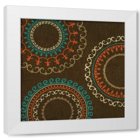 Chocolate Suzani I White Modern Wood Framed Art Print by Studio, Sd Graphics