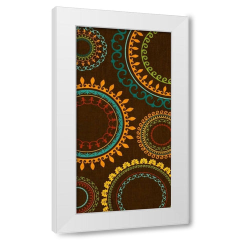 New Suzani Panel II White Modern Wood Framed Art Print by SD Graphics Studio