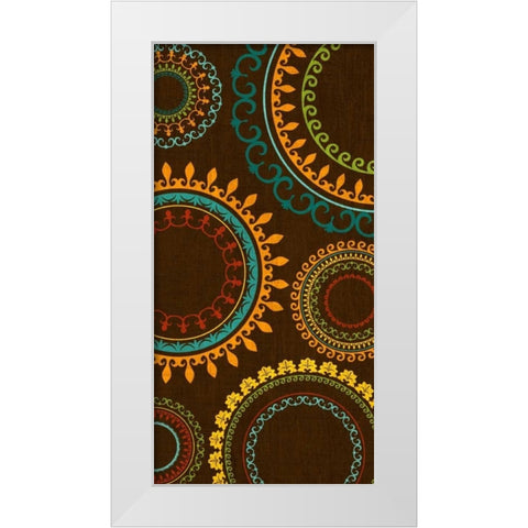 New Suzani Panel II White Modern Wood Framed Art Print by SD Graphics Studio