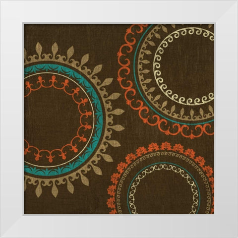 Chocolate Suzani II White Modern Wood Framed Art Print by Studio, Sd Graphics