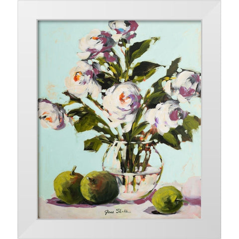 White Rose White Modern Wood Framed Art Print by Slivka, Jane