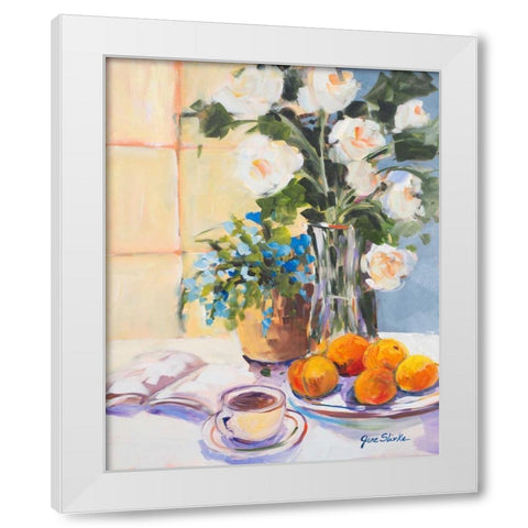 Morning Rose I White Modern Wood Framed Art Print by Slivka, Jane