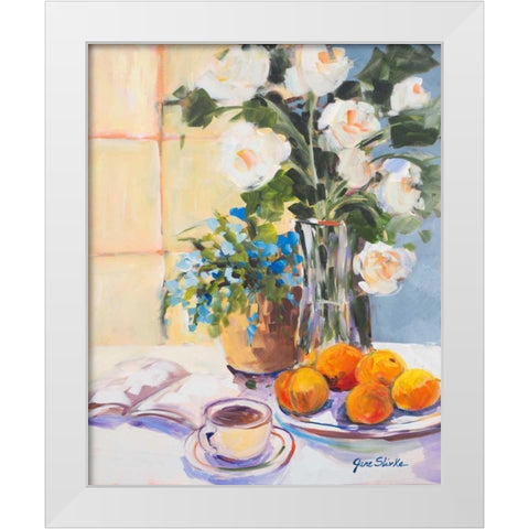 Morning Rose I White Modern Wood Framed Art Print by Slivka, Jane