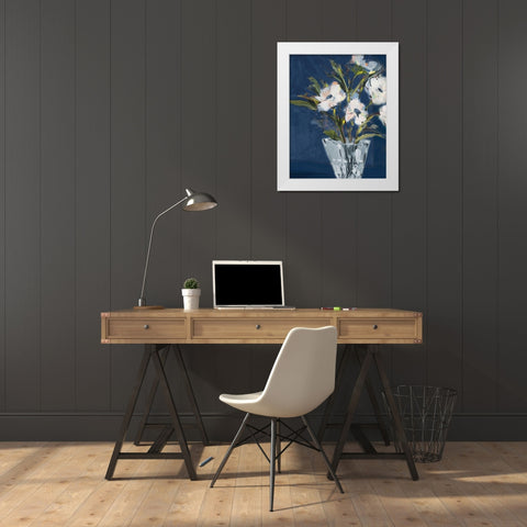 Evening Rose White Modern Wood Framed Art Print by Slivka, Jane