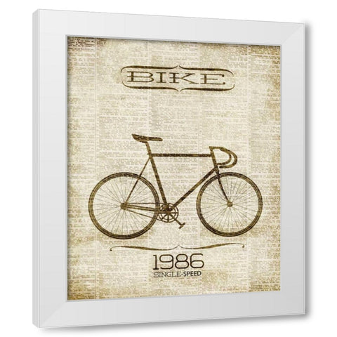 Bike 1986 White Modern Wood Framed Art Print by Studio, Sd Graphics