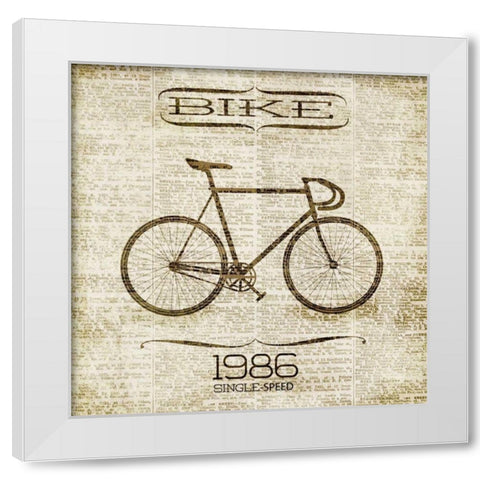 Bike 1986 White Modern Wood Framed Art Print by Studio, Sd Graphics