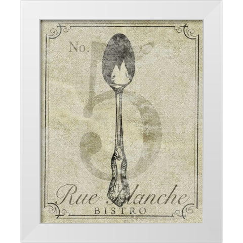 French Vintage Bistro White Modern Wood Framed Art Print by SD Graphics Studio