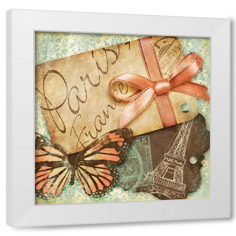 Vintage Travels I White Modern Wood Framed Art Print by SD Graphics Studio