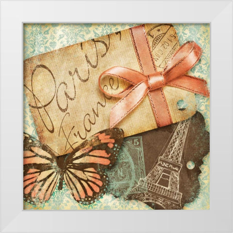 Vintage Travels I White Modern Wood Framed Art Print by SD Graphics Studio