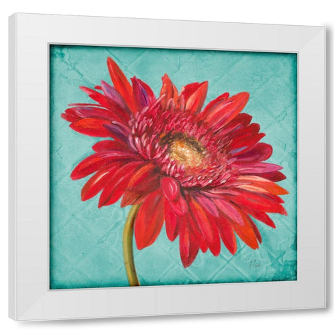 Joyful Daisy White Modern Wood Framed Art Print by Pinto, Patricia
