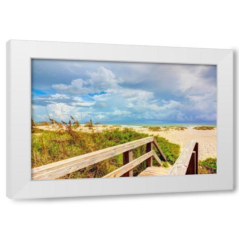 Beach Island I White Modern Wood Framed Art Print by Bonnett, Stede