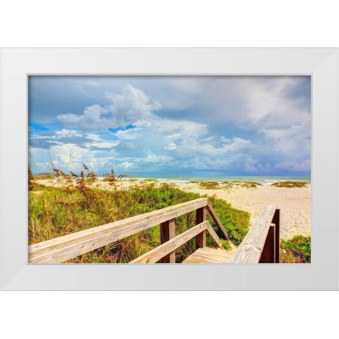 Beach Island I White Modern Wood Framed Art Print by Bonnett, Stede