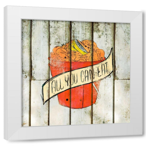 All You Can Eat White Modern Wood Framed Art Print by SD Graphics Studio