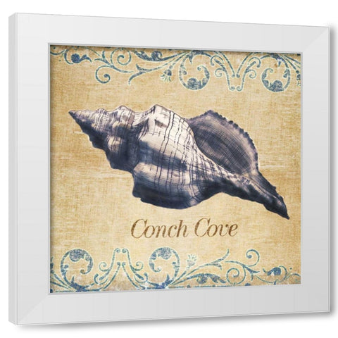Conch Cove White Modern Wood Framed Art Print by SD Graphics Studio