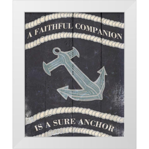 Anchor I White Modern Wood Framed Art Print by SD Graphics Studio
