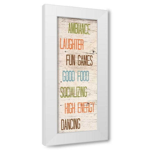 Social I White Modern Wood Framed Art Print by SD Graphics Studio