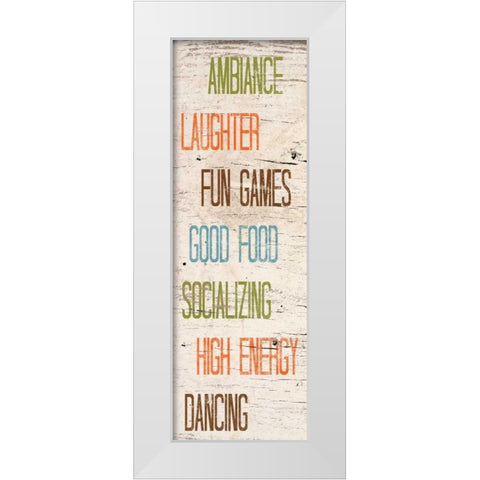 Social I White Modern Wood Framed Art Print by SD Graphics Studio