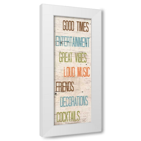 Social II White Modern Wood Framed Art Print by SD Graphics Studio