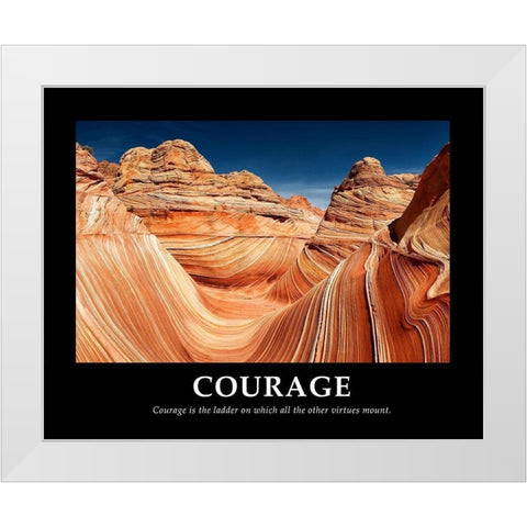Courage White Modern Wood Framed Art Print by Lake, Shelley