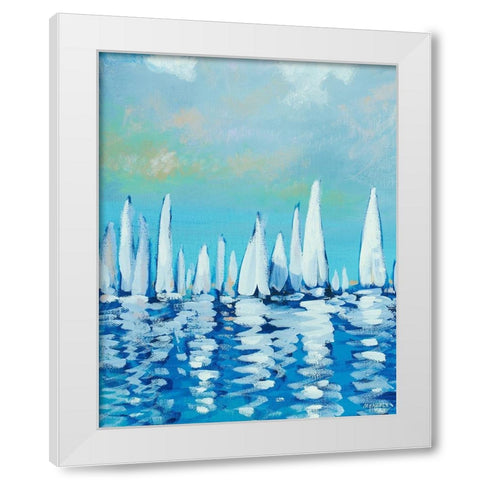 Sailing II White Modern Wood Framed Art Print by Meneely, Dan