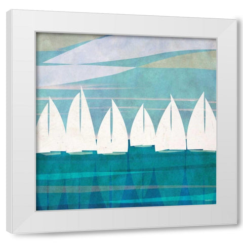 Afternoon Regatta I White Modern Wood Framed Art Print by Meneely, Dan