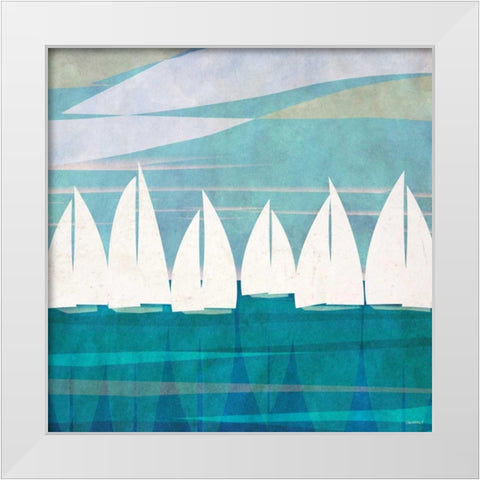 Afternoon Regatta I White Modern Wood Framed Art Print by Meneely, Dan