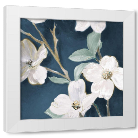 Bella Fiori on Navy I White Modern Wood Framed Art Print by Loreth, Lanie