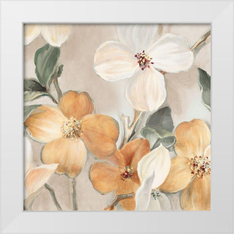 Neutral Bella Fiori Square White Modern Wood Framed Art Print by Loreth, Lanie