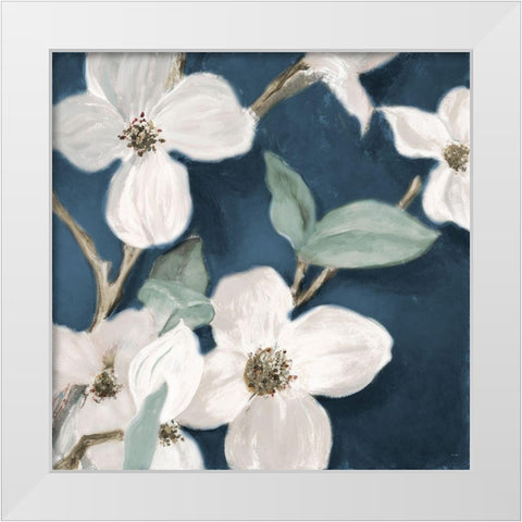 Bella Fiori on Navy II White Modern Wood Framed Art Print by Loreth, Lanie