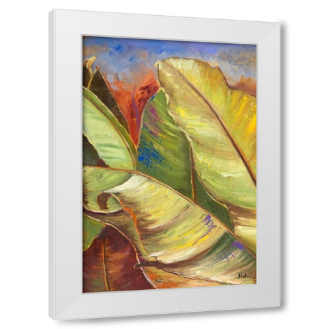 Through the Leaves Square Panel I White Modern Wood Framed Art Print by Pinto, Patricia