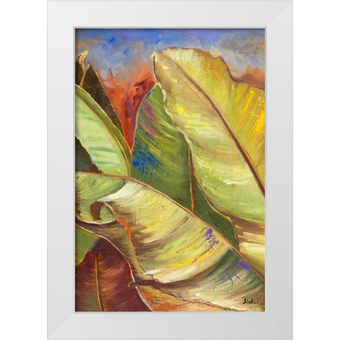 Through the Leaves Square Panel I White Modern Wood Framed Art Print by Pinto, Patricia