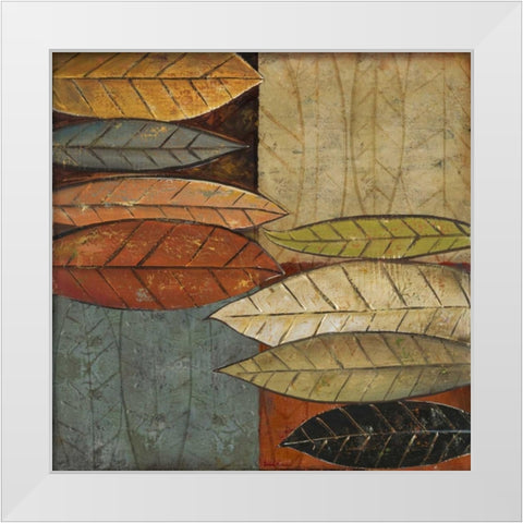 Tall Leaves Square I White Modern Wood Framed Art Print by Pinto, Patricia