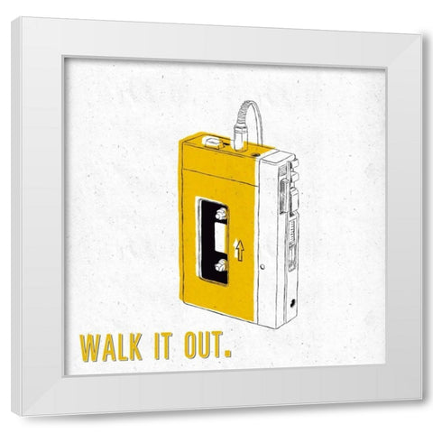 Walk it out White Modern Wood Framed Art Print by Sundance Studio