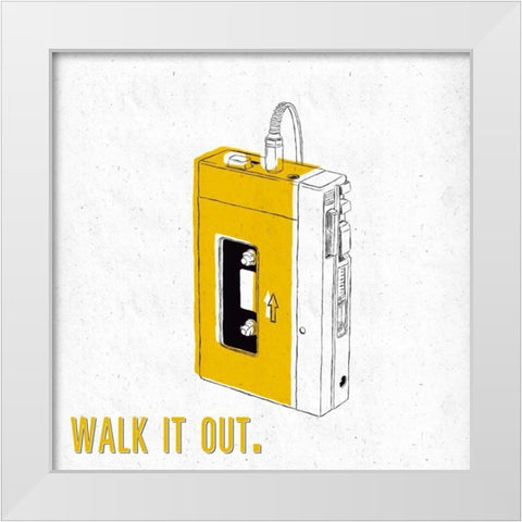 Walk it out White Modern Wood Framed Art Print by Sundance Studio
