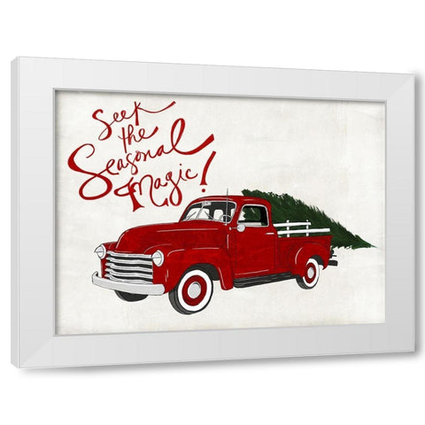Seasonal Vehicle I White Modern Wood Framed Art Print by SD Graphics Studio