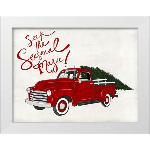 Seasonal Vehicle I White Modern Wood Framed Art Print by SD Graphics Studio