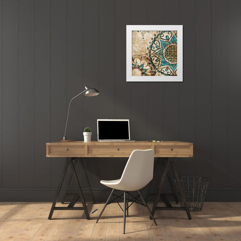 Henna Pattern II White Modern Wood Framed Art Print by SD Graphics