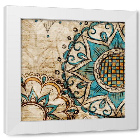 Henna Pattern II White Modern Wood Framed Art Print by SD Graphics