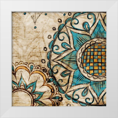Henna Pattern II White Modern Wood Framed Art Print by SD Graphics