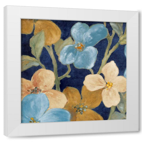 Blue Garden Party I White Modern Wood Framed Art Print by Loreth, Lanie