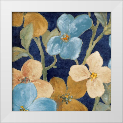 Blue Garden Party I White Modern Wood Framed Art Print by Loreth, Lanie