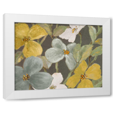 Garden Party in Gray II White Modern Wood Framed Art Print by Loreth, Lanie