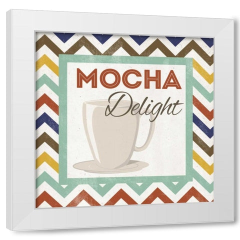 Chevron Coffee IV White Modern Wood Framed Art Print by Studio, Sd Graphics