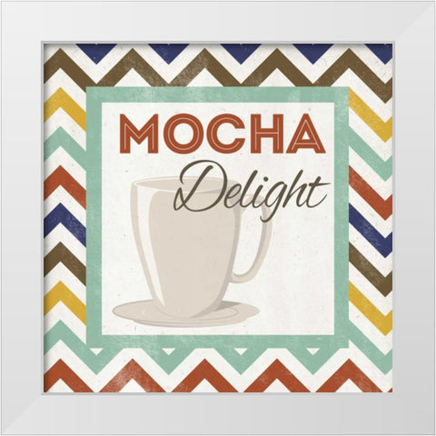 Chevron Coffee IV White Modern Wood Framed Art Print by Studio, Sd Graphics