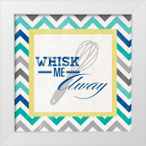 Whisk me Away White Modern Wood Framed Art Print by SD Graphics Studio